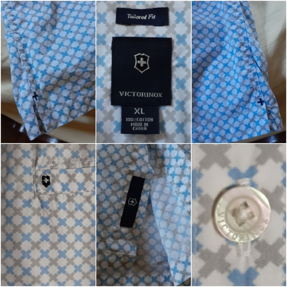 NWOT Victorinox Tailored Fit Men's XL Short Sleeve Button Up - Picture 4 of 16